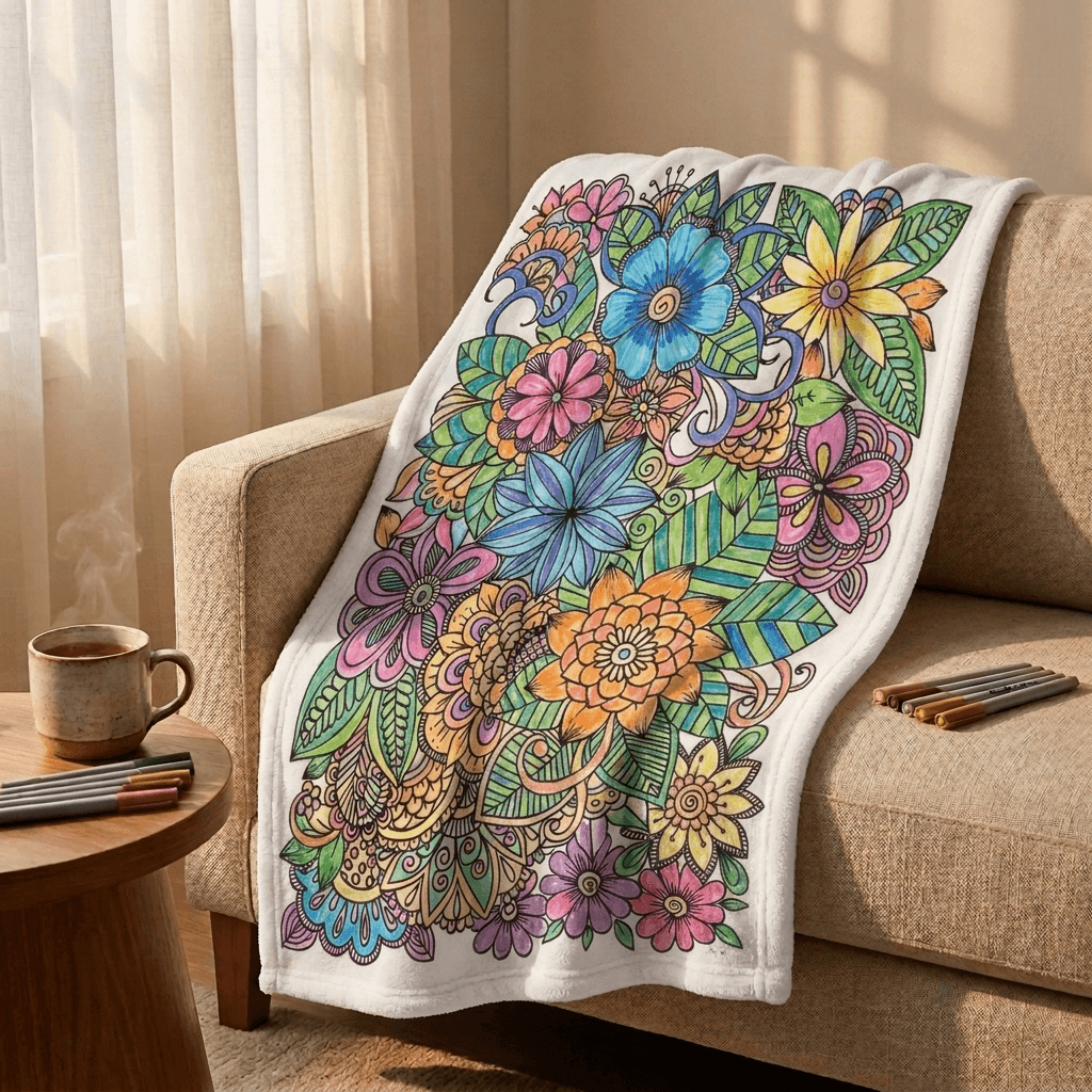 Flower Pattern Color Blanket